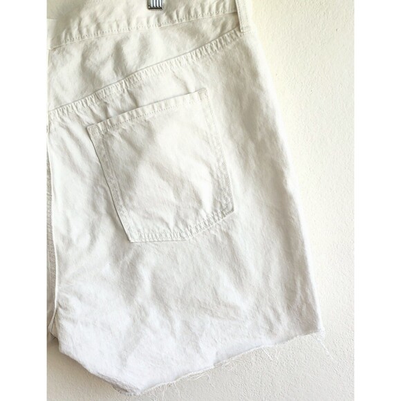 Old Navy White Denim Jean Cutoff Shorts Raw Hem High Rise - Picture 5 of 14